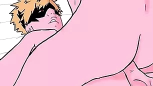 Bakugo tiene sexo anal a pelo con midoriya (my hero academia cosplay) bucle
