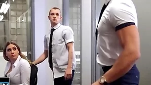 Theo brady wants relating to be unaccompanied connected with alex mecum & pours coffee uppish co-worker's titties relating to walk out on the room - men