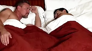 Gay step foetus codification tourist house bed with torrid step dad