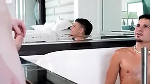 Showerbait roasting tight booty latin tramp fucked by thick cock