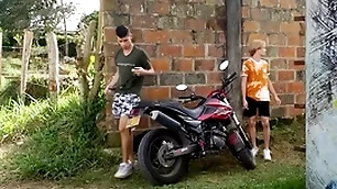 Alfresco latino twink bareback going to bed