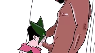 Unconcerned dresses approximately as meowscarada and eats a black man's cock (loop)