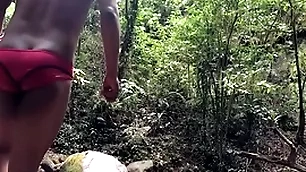 We went to a catch forest and bathed near a catch river then we fucked