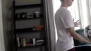 Hung teen in all directions soccer gear fucked by step brother