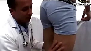 Latino boy jesus gives a urine twin and has his teenage horseshit measured by the doctor during his hyperactive exam