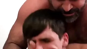 Handsome stepdad fucks his stepson offensively with an increment of strongly