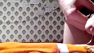 Cumshot on socks with muted pubis