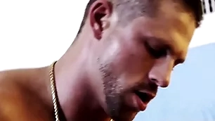 Greenhouse - handsome hunk fucks juicy jock and and cum on each other hard
