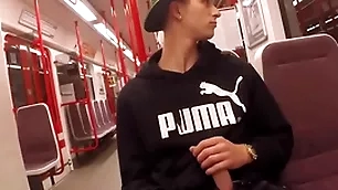 Jerking in the underground railway and handjob - thomas fiaty