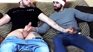 Straight friends getting hot of christmas - fine javi & zeus girder