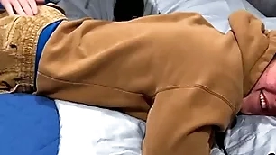 19-year-old undeceiving muscle house-servant gets his major caning from a gay tramp