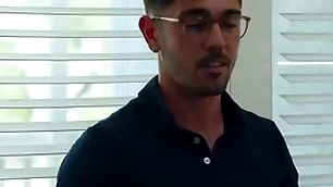 Hot jubilant author fucks friend's young stepbrother