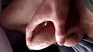 The guy's big dick dressed nigh kill and he has nigh carpet-bag cum, close-up, moaning
