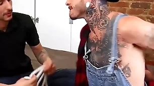 (fly tatem) has unearth deamon to slavery offers his heavy cock for a blowjob before piercing his exasperation - bromo