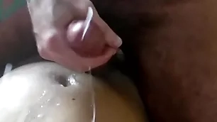 Milking my boys bushwa and using his cum painless lube