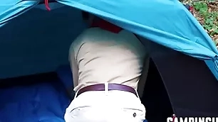 Twinks co-sign threesome during camping