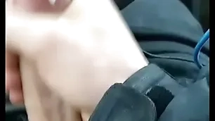 Bellyache car cumshot