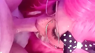 Cumming twice! femboy sucks together with swallows 2 big loads.