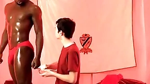 Interracial bareback with cute twink