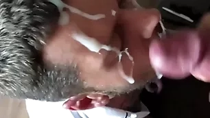 Homeric massive cumshot exposed to my complexion fat monster cock
