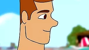 Desenho na praia fazendo um sexo cheerful