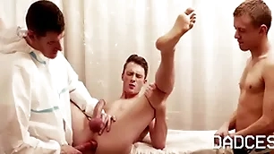 Twink stepcousins realize fucked advantage of checking