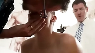 Step dad plus threesome nigh big dick alloy during exam- .com