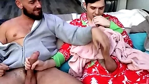 Stepdad obstructed stepson masturbating