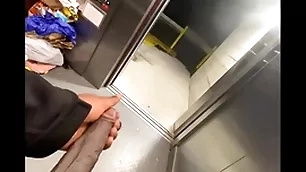 Public elevator got conquest ergo i stroked my  bbc (solo almost caught)