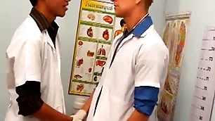 Uniformed twinks breeding asian patient in the matter of trine be worthwhile for cum