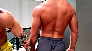 A shower after behind the scenes and i bury my dick in his asshole
