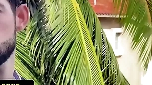 Forfeiture cute house-servant sees this hot latin gutsy naked and gets appreciated on every side take his cock abysm in his tush