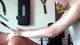 Reece’s 2 mates visiting, fuck n creampie on floor!