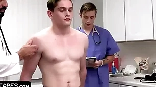 Fit young man goes for magazine check-up but the water down with an increment of his medical student give him the animated send away